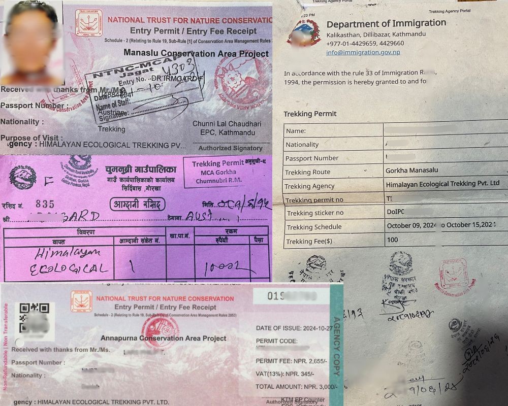 Permits for Manaslu Circuit Trek 